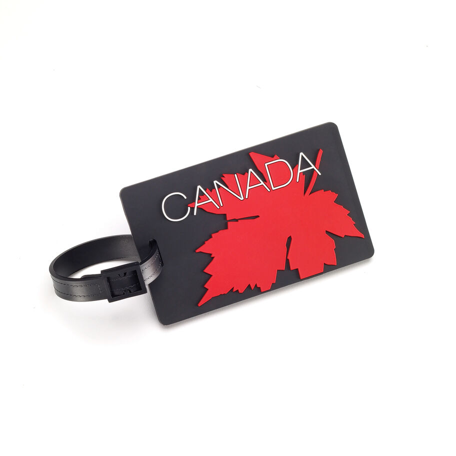 CANADIAN LUGGAGE ID TAG - MAPLE LEAF RED/BLACK