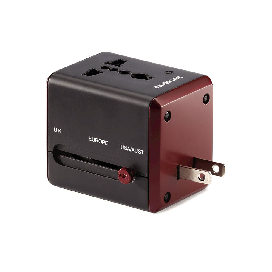 WORLDWIDE ADAPTER W/USB - BLACK/RED