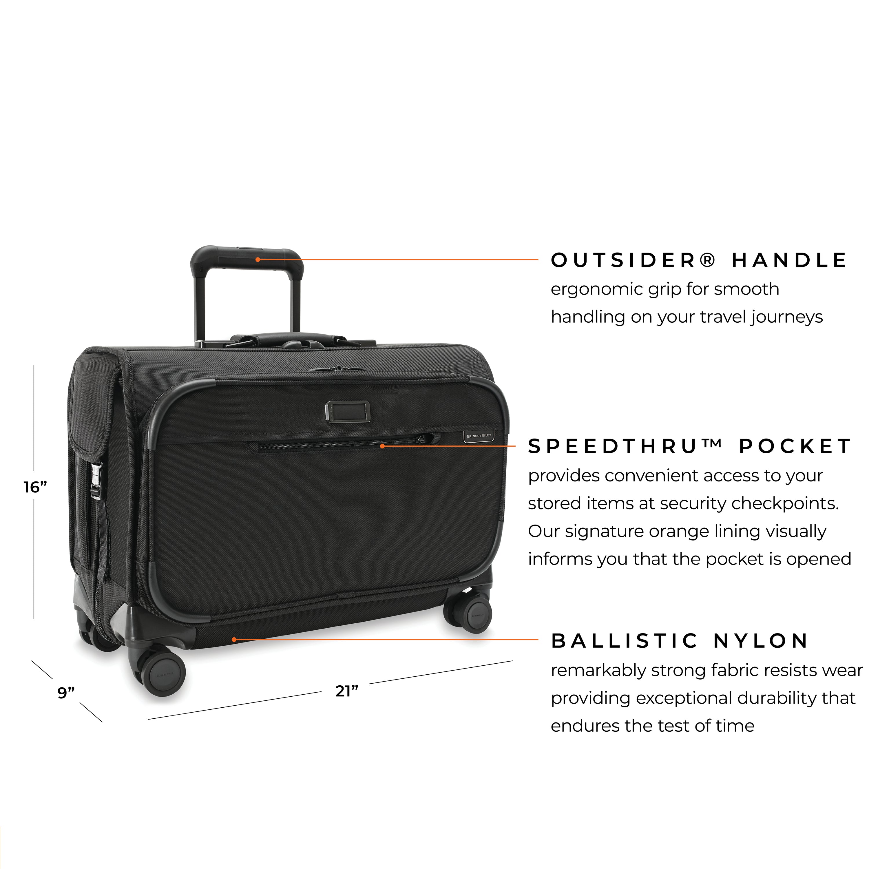 BASELINE 21" CARRY-ON WHEELED GARMENT SPINNER