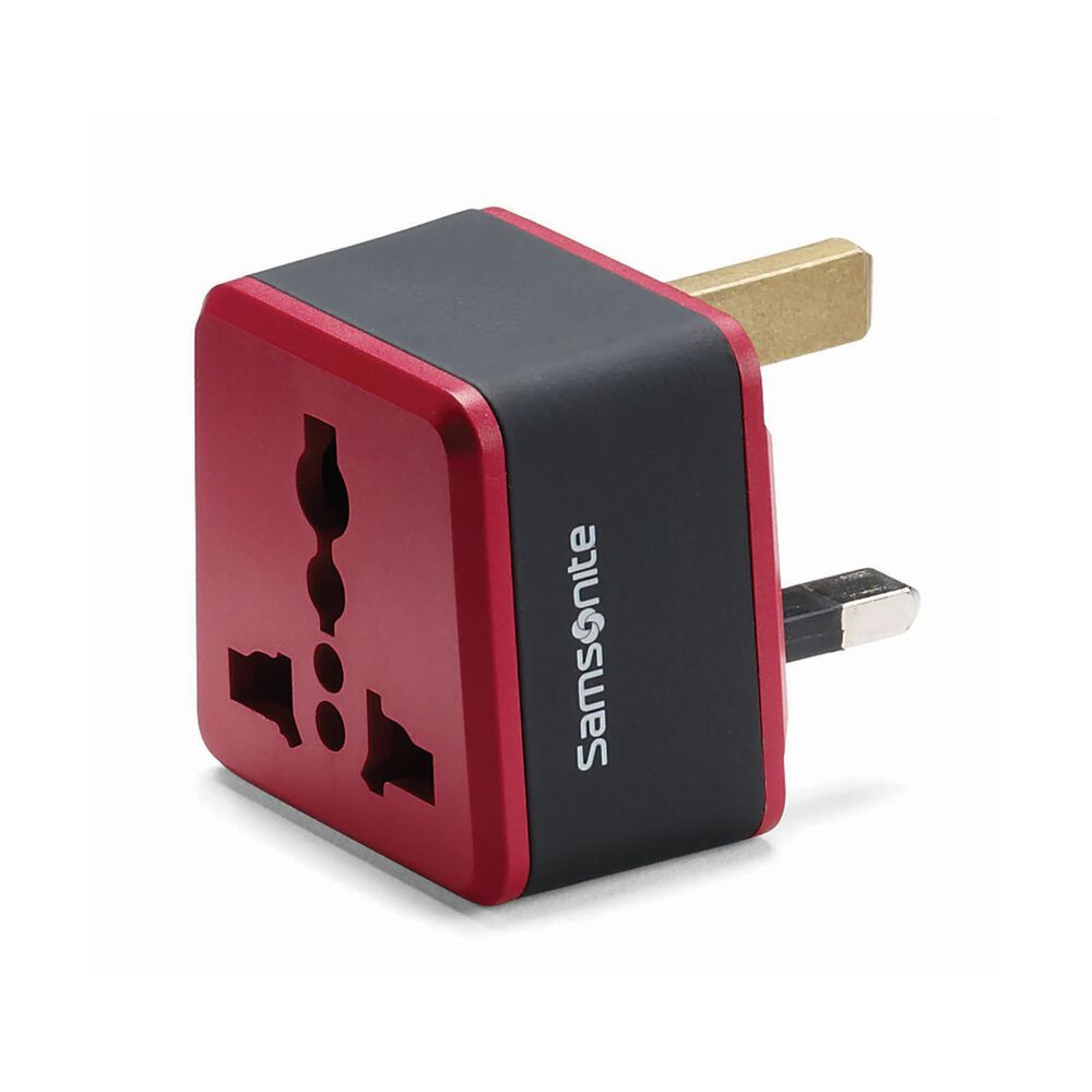 GROUNDED ADAPTER PLUG (UK/IRE/HK/SINGAPORE) - BLACK/RED